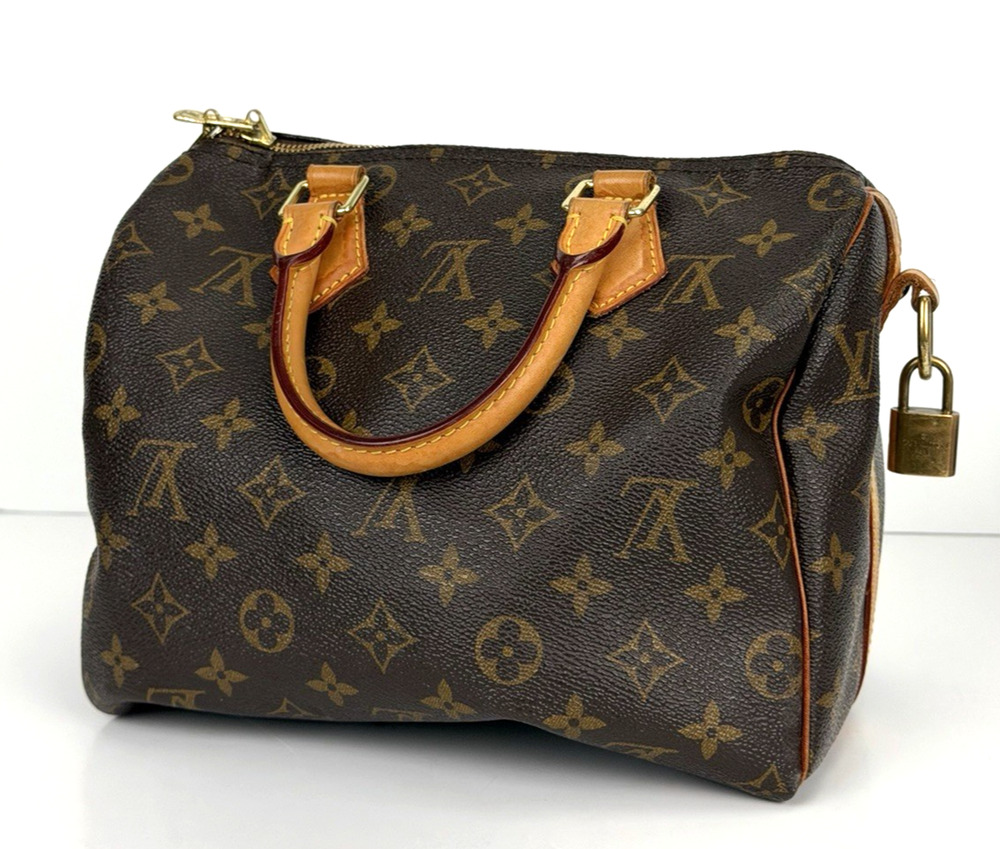 Louis Vuitton Speedy 25 Top Handle Bag Brown LV Monogram Coated Canvas 2016 S12